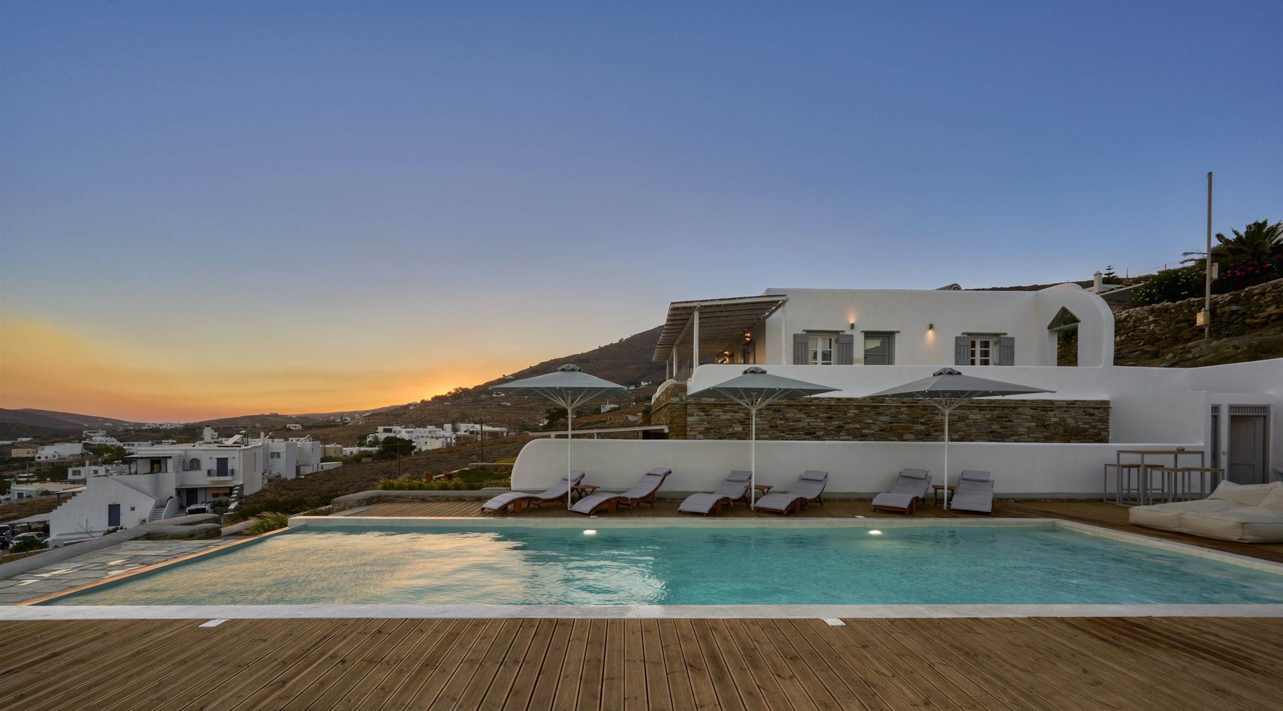 The pool at sunset